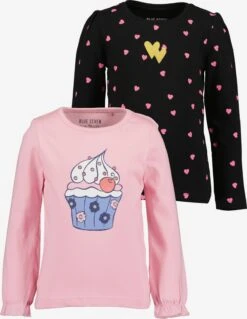 Blue Seven Langærmede Toppe Bluser & T-shirts Børn Lyserød / Sort