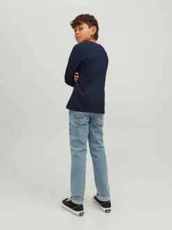 Jack & Jones Junior Langærmede Toppe Shirts Børn Sort / Hvid -ChicVerden Salgsbutik 1eb6ee61c613b979813890bb8fd6be1a