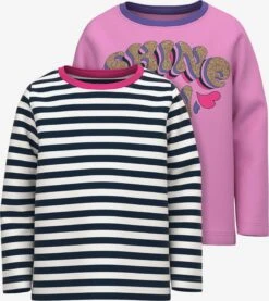 NAME IT Langærmede Toppe Bluser & T-shirts Vilea Børn Blå / Safir / Pink