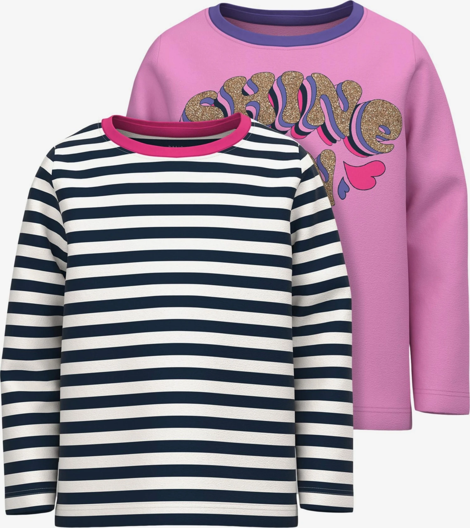 NAME IT Langærmede Toppe Bluser & T-shirts Vilea Børn Blå / Safir / Pink 1 NAME IT Langærmede Toppe Bluser & T-shirts Vilea Børn Blå / Safir / Pink