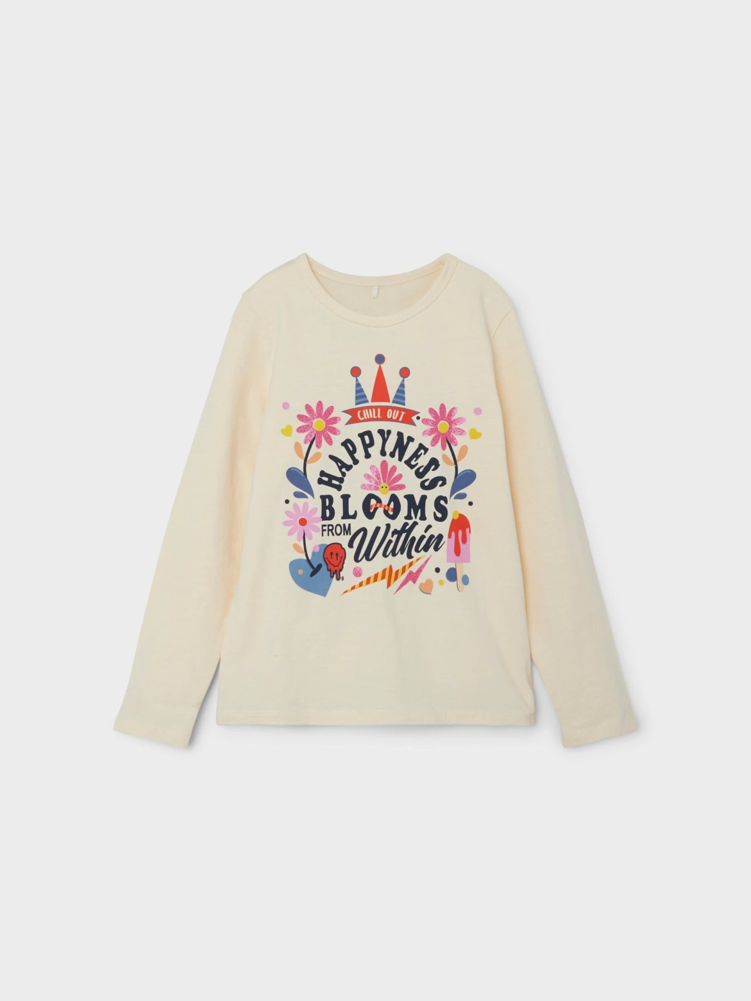 NAME IT Langærmede Toppe Shirts Tiline Børn Creme 3 NAME IT Langærmede Toppe Shirts Tiline Børn Creme - Billede 3