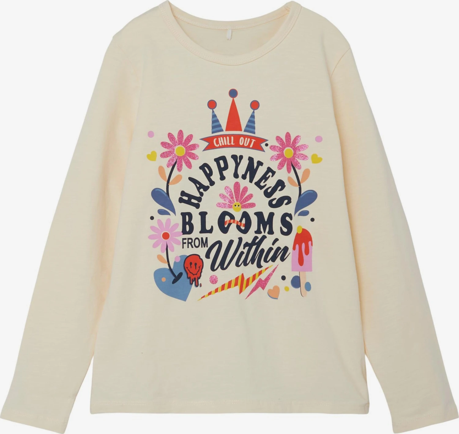 NAME IT Langærmede Toppe Shirts Tiline Børn Creme 1 NAME IT Langærmede Toppe Shirts Tiline Børn Creme