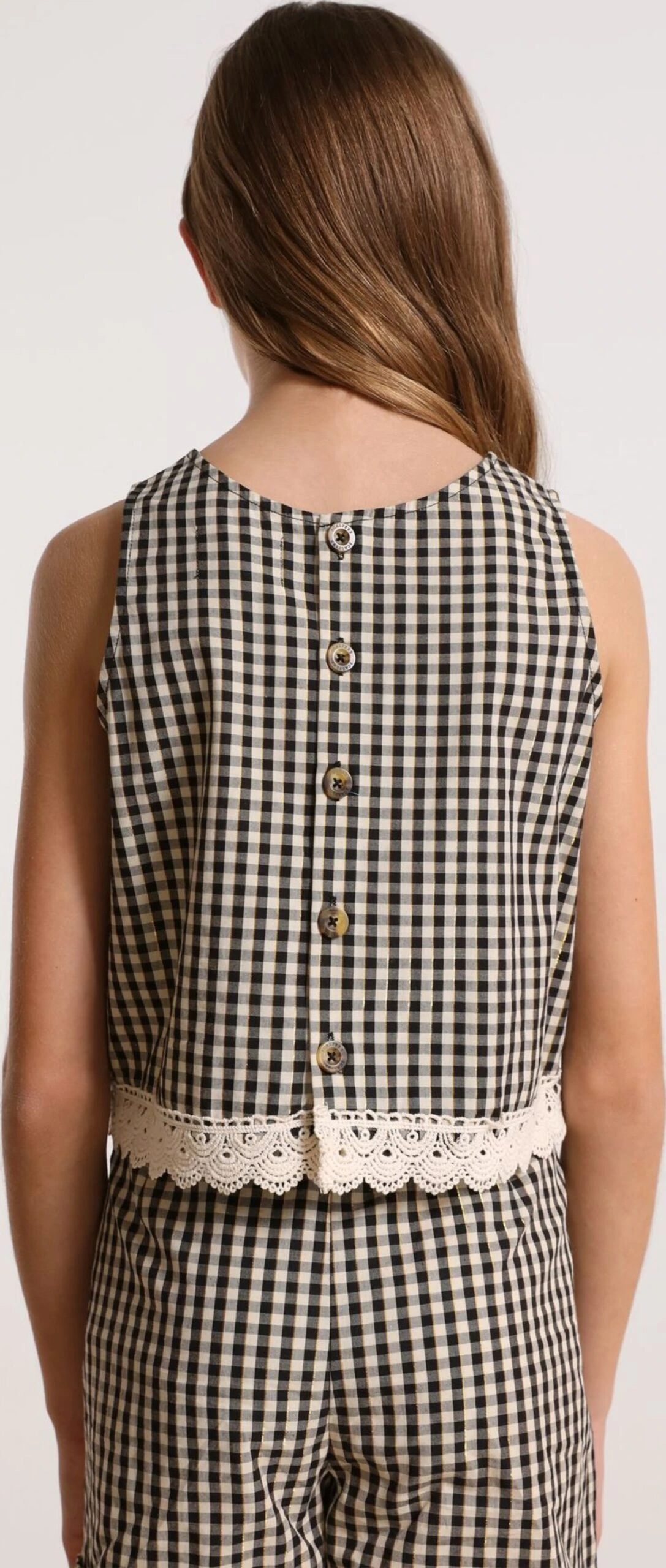 Scalpers Toppe Overdel Vichy Børn Sort / Hvid 5 Scalpers Toppe Overdel Vichy Børn Sort / Hvid - Billede 5