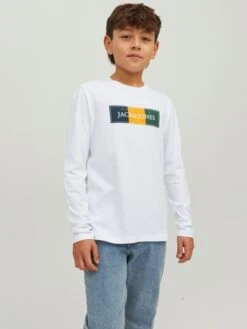 Jack & Jones Junior Langærmede Toppe Shirts Børn Sort / Hvid -ChicVerden Salgsbutik 8e974d4c068bb62a5748db0d99717c1c