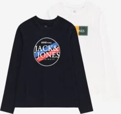 Jack & Jones Junior Langærmede Toppe Shirts Børn Sort / Hvid