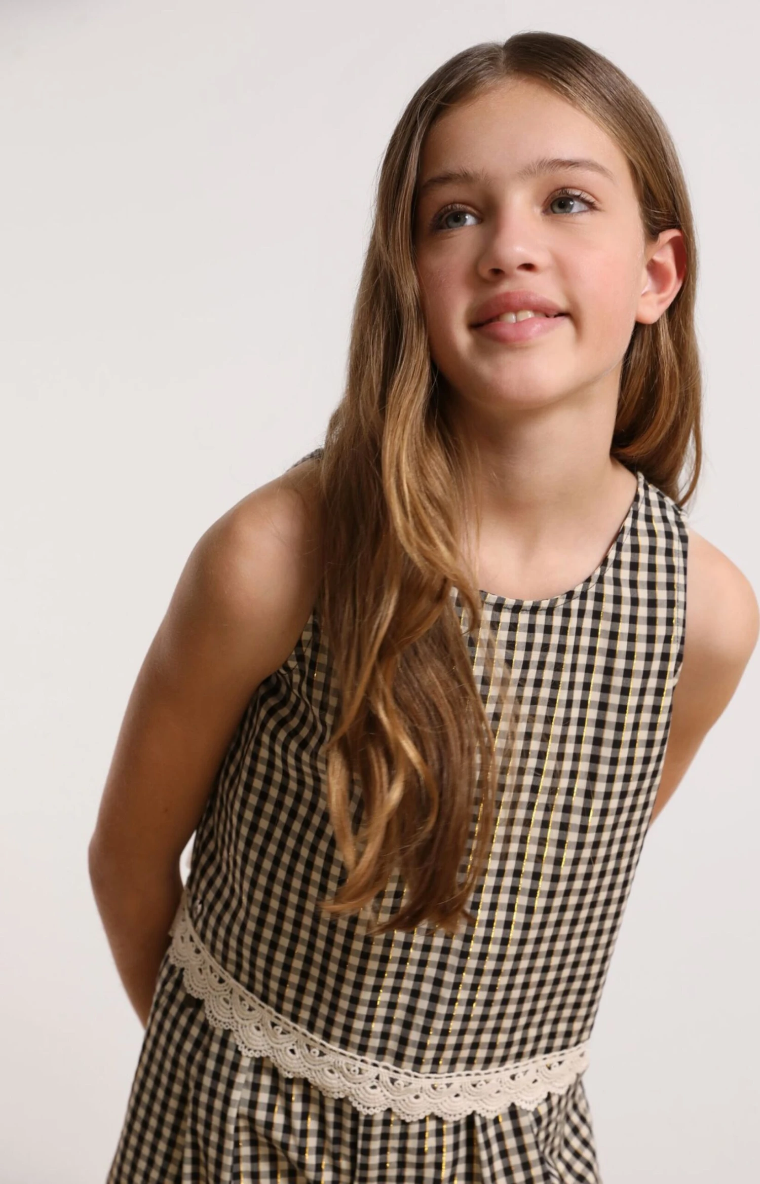 Scalpers Toppe Overdel Vichy Børn Sort / Hvid 3 Scalpers Toppe Overdel Vichy Børn Sort / Hvid - Billede 3