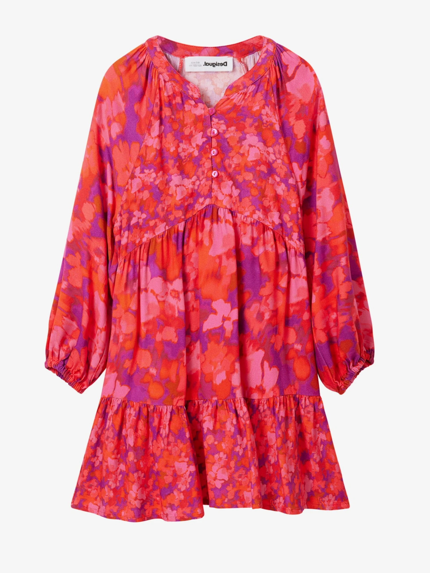 Desigual Kjoler Kjole Børn Lyserød / Rød 2 Desigual Kjoler Kjole Børn Lyserød / Rød - Billede 2