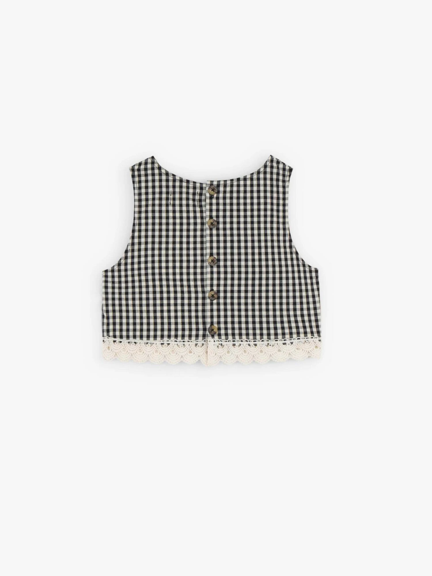 Scalpers Toppe Overdel Vichy Børn Sort / Hvid 2 Scalpers Toppe Overdel Vichy Børn Sort / Hvid - Billede 2